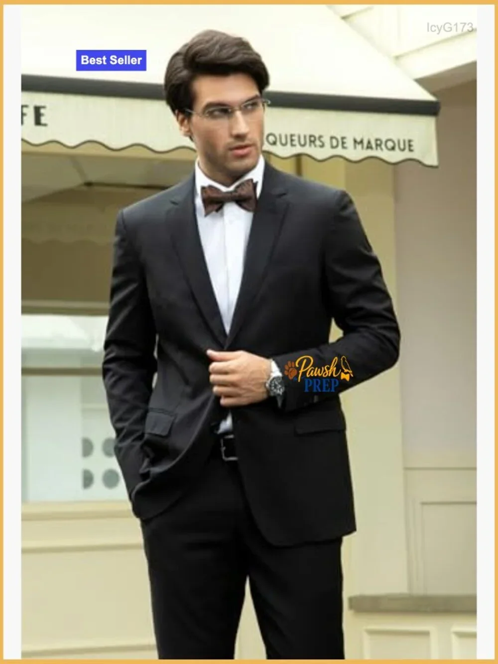Men's Self-Tie Bow Tie Set with Pocket Square for Formal Events